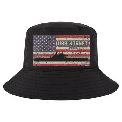 Uss Hornet Cv8 Ww2 Aircraft Carrier Usa American Flag Cool Comfort Performance Bucket Hat