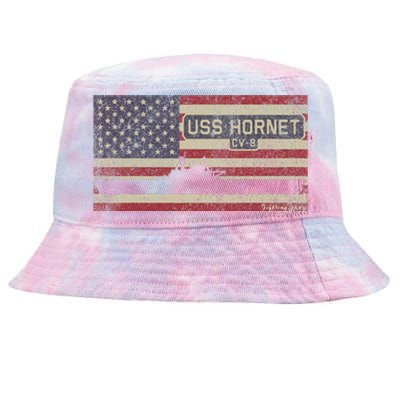 Uss Hornet Cv8 Ww2 Aircraft Carrier Usa American Flag Tie-Dyed Bucket Hat