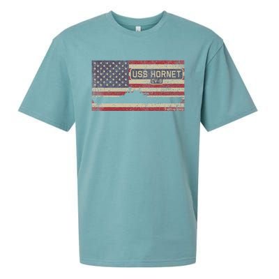 Uss Hornet Cv8 Ww2 Aircraft Carrier Usa American Flag Sueded Cloud Jersey T-Shirt