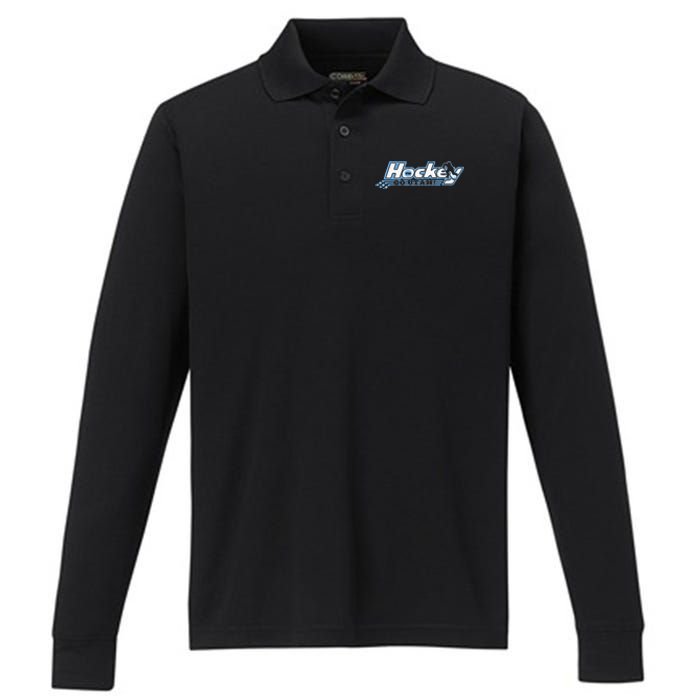 U.T.A.H. Ho.C..K.E.Y Club Hockey Black Performance Long Sleeve Polo