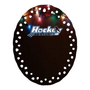 U.T.A.H. Ho.C..K.E.Y Club Hockey Black Ceramic Oval Ornament