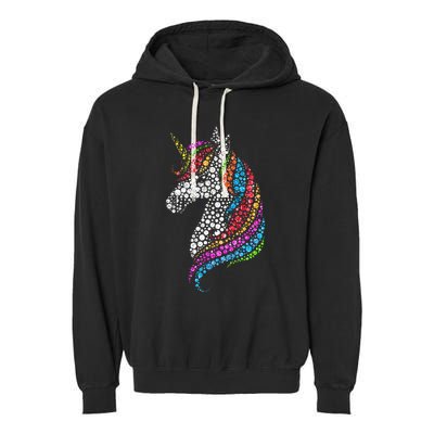 Unicorn Happy Dot Day Garment-Dyed Fleece Hoodie