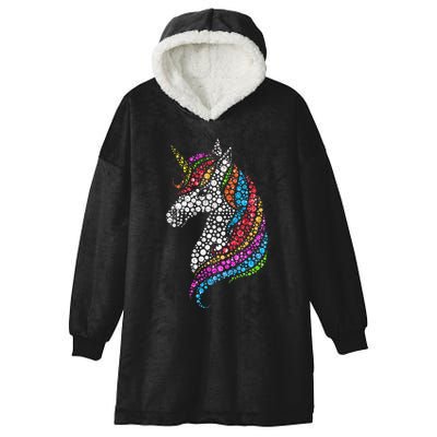 Unicorn Happy Dot Day Hooded Wearable Blanket