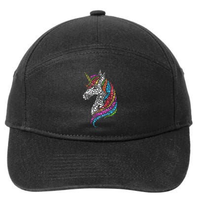 Unicorn Happy Dot Day 7-Panel Snapback Hat