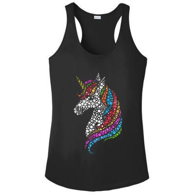 Unicorn Happy Dot Day Ladies PosiCharge Competitor Racerback Tank