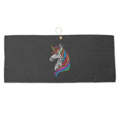 Unicorn Happy Dot Day Large Microfiber Waffle Golf Towel