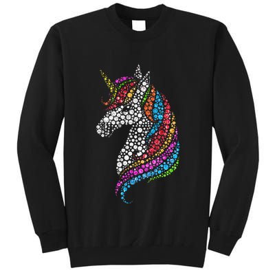 Unicorn Happy Dot Day Tall Sweatshirt