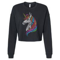 Unicorn Happy Dot Day Cropped Pullover Crew