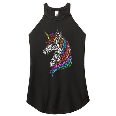 Unicorn Happy Dot Day Women's Perfect Tri Rocker Tank