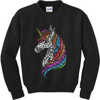 Unicorn Happy Dot Day Kids Sweatshirt