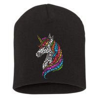 Unicorn Happy Dot Day Short Acrylic Beanie