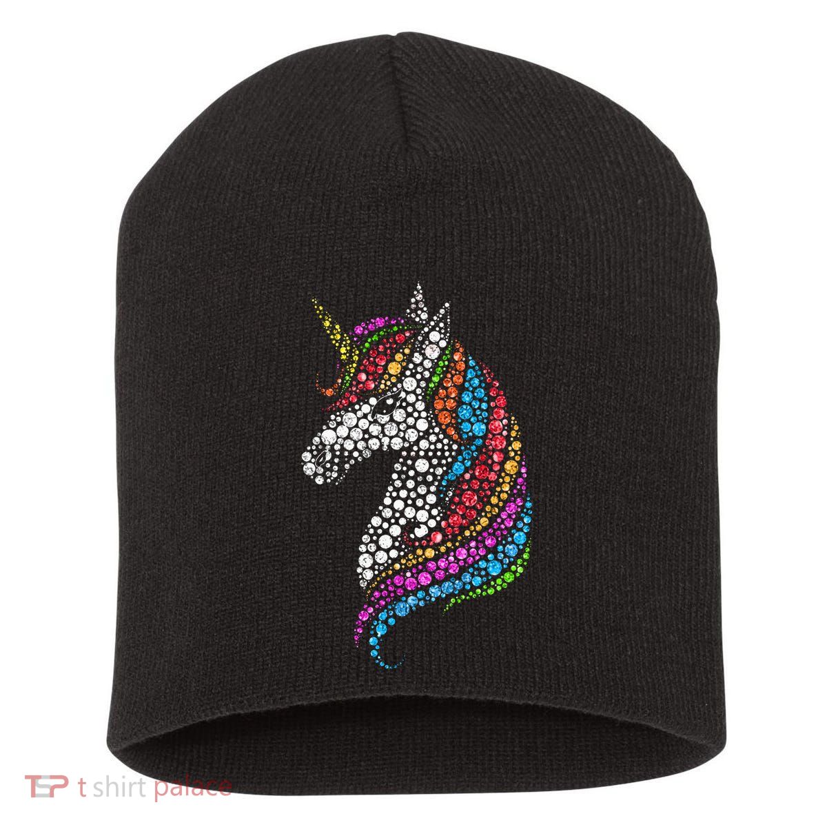 Unicorn Happy Dot Day Short Acrylic Beanie