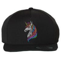 Unicorn Happy Dot Day Wool Snapback Cap