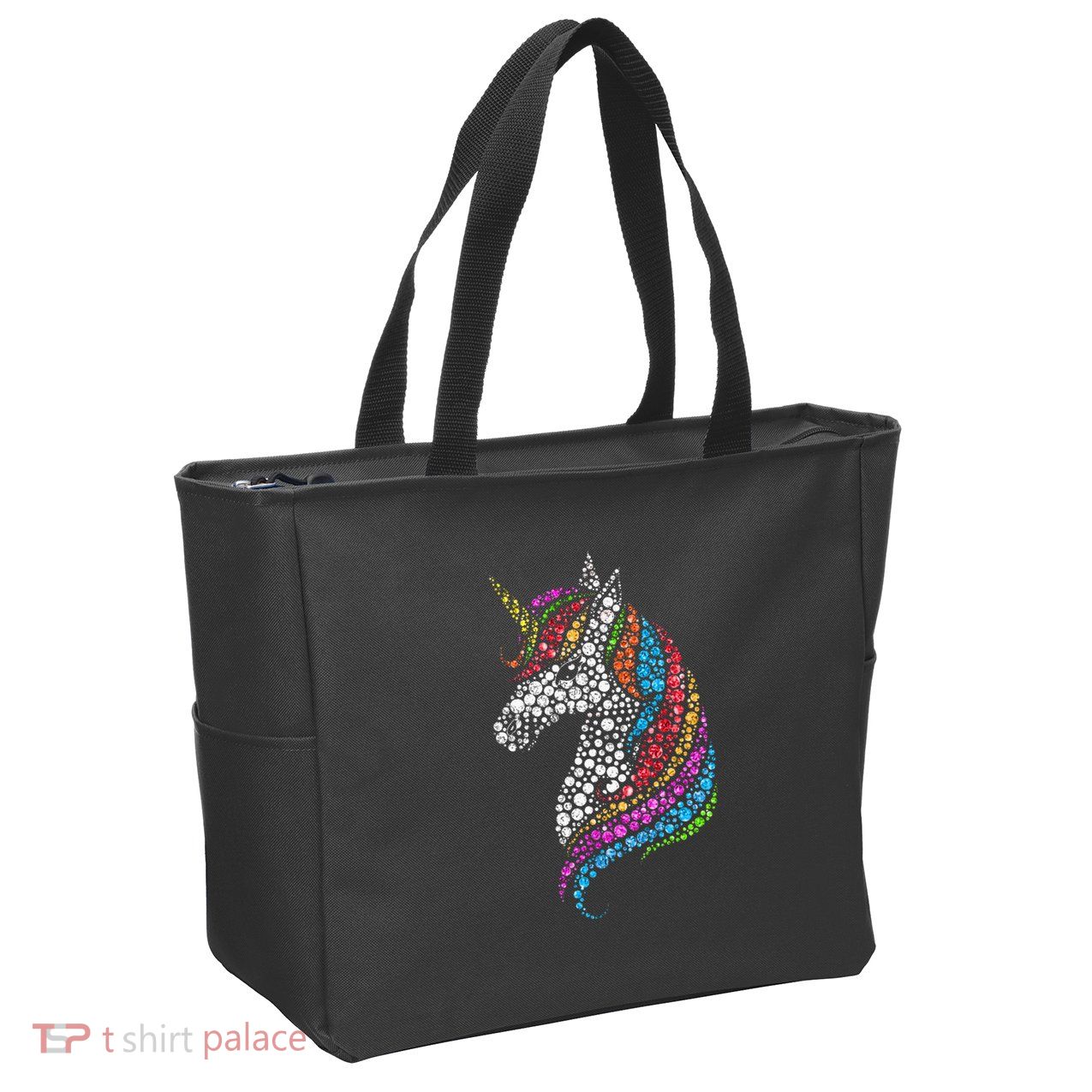 Unicorn Happy Dot Day Zip Tote Bag