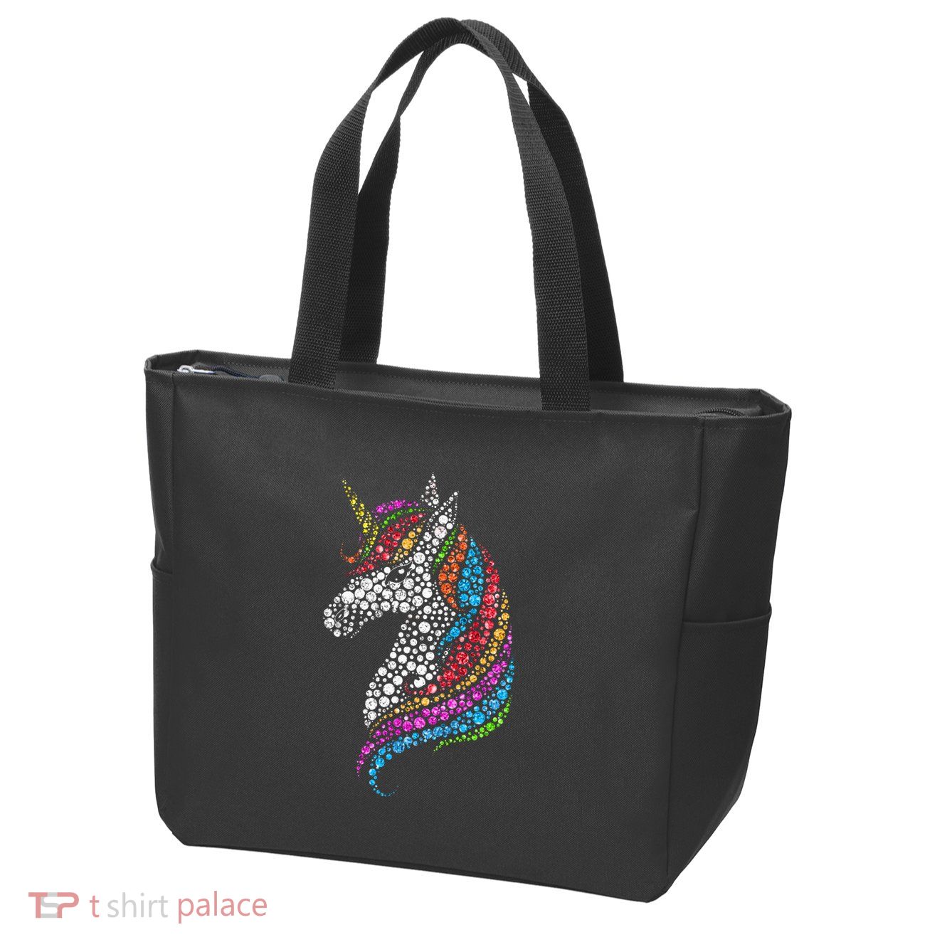 Unicorn Happy Dot Day Zip Tote Bag