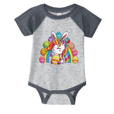 Unicorn Happy Easter Day Bunny Rainbow Egg Infant Baby Jersey Bodysuit