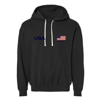 Usa Hockey Flag Gift Garment-Dyed Fleece Hoodie