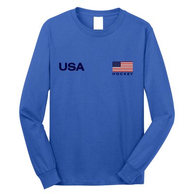 Usa Hockey Flag Gift Long Sleeve Shirt