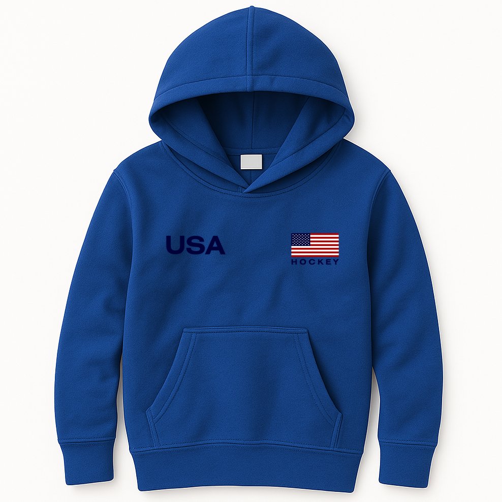 Usa Hockey Flag Gift Kids Hoodie