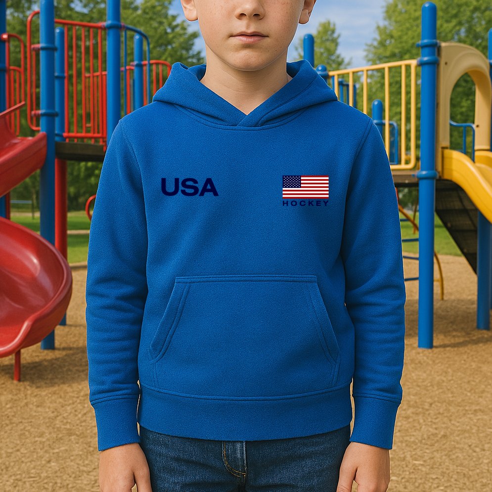 Usa Hockey Flag Gift Kids Hoodie