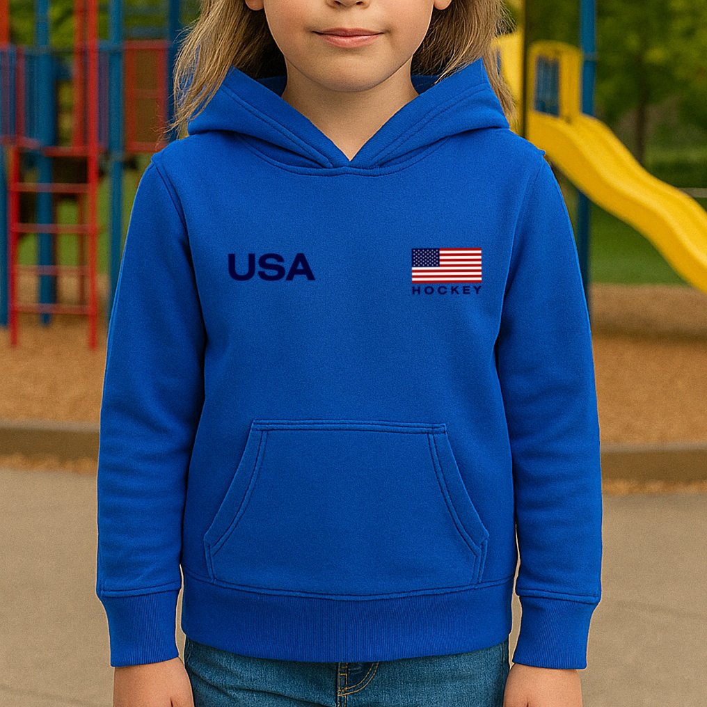 Usa Hockey Flag Gift Kids Hoodie