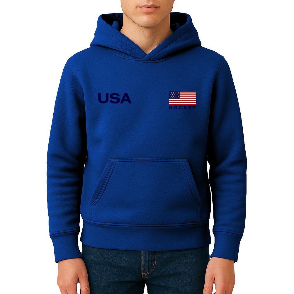 Usa Hockey Flag Gift Kids Hoodie