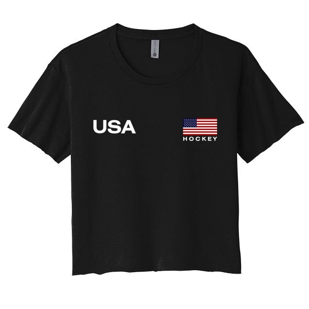 Usa Hockey Flag Gift Crop Top