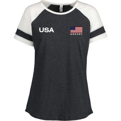 Usa Hockey Flag Gift Enza Ladies Jersey Colorblock Tee