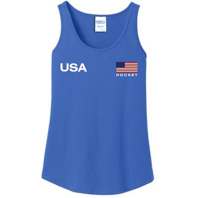 Usa Hockey Flag Gift Ladies Essential Tank