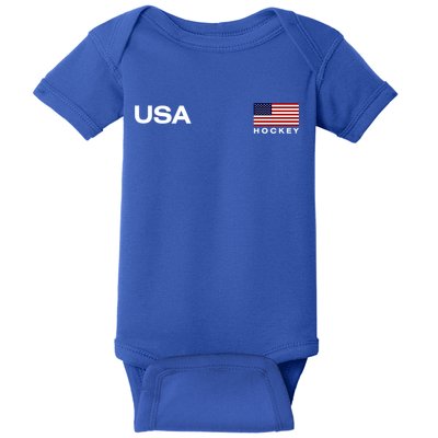 Usa Hockey Flag Gift Baby Bodysuit