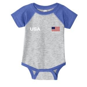 Usa Hockey Flag Gift Infant Baby Jersey Bodysuit