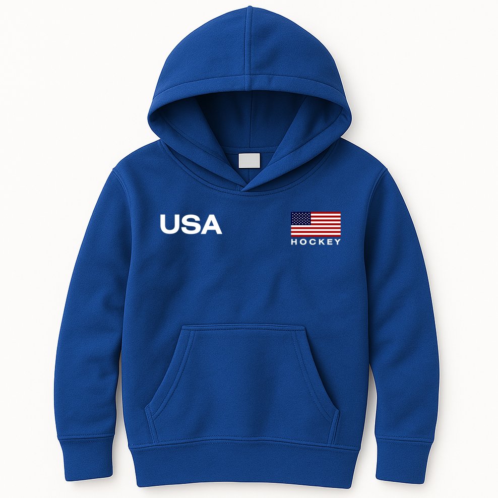 Usa Hockey Flag Gift Kids Hoodie