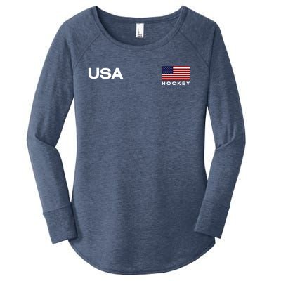 Usa Hockey Flag Gift Women's Perfect Tri Tunic Long Sleeve Shirt