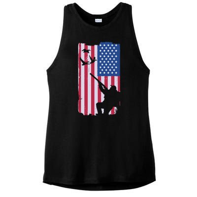 USA Hunting Flag Ladies PosiCharge Tri-Blend Wicking Tank