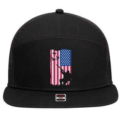 USA Hunting Flag 7 Panel Mesh Trucker Snapback Hat