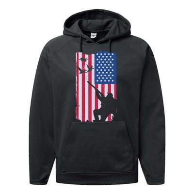 USA Hunting Flag Performance Fleece Hoodie