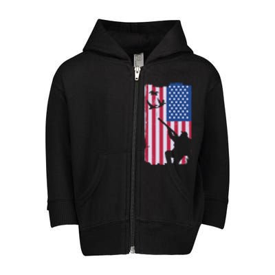 USA Hunting Flag Toddler Zip Fleece Hoodie