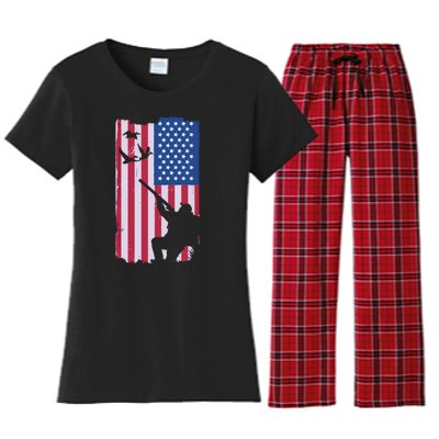 USA Hunting Flag Women's Flannel Pajama Set