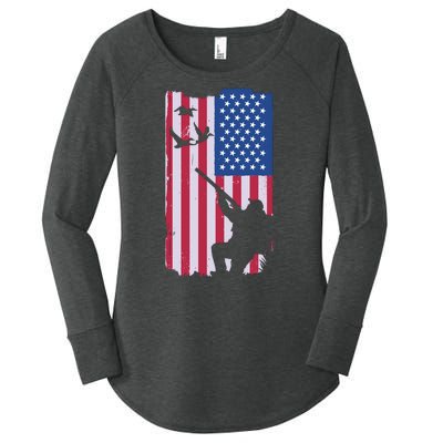 USA Hunting Flag Women's Perfect Tri Tunic Long Sleeve Shirt