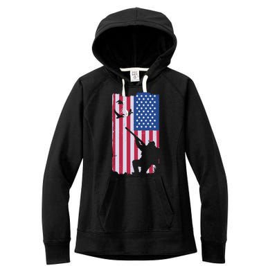 USA Hunting Flag Women's Fleece Hoodie