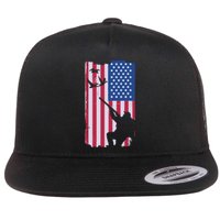 USA Hunting Flag Flat Bill Trucker Hat