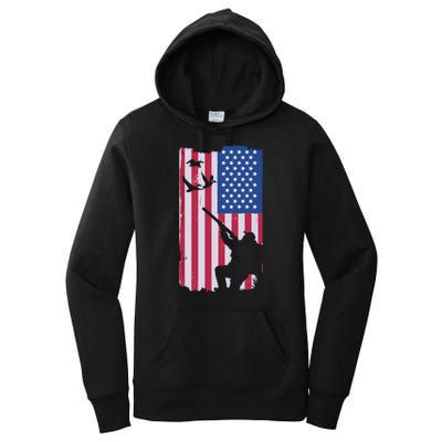 USA Hunting Flag Women's Pullover Hoodie