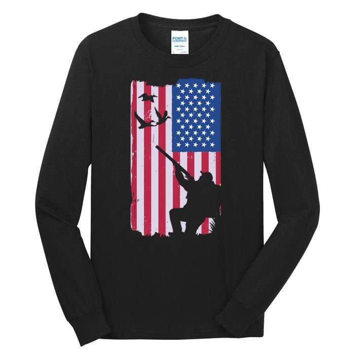 USA Hunting Flag Tall Long Sleeve T-Shirt