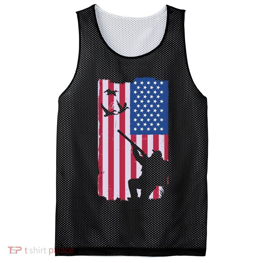 USA Hunting Flag Mesh Reversible Basketball Jersey Tank