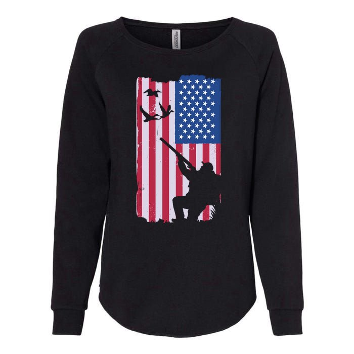 USA Hunting Flag Womens California Wash Sweatshirt