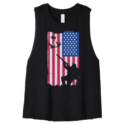 USA Hunting Flag Women's Racerback Cropped Tank