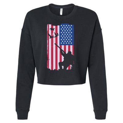 USA Hunting Flag Cropped Pullover Crew