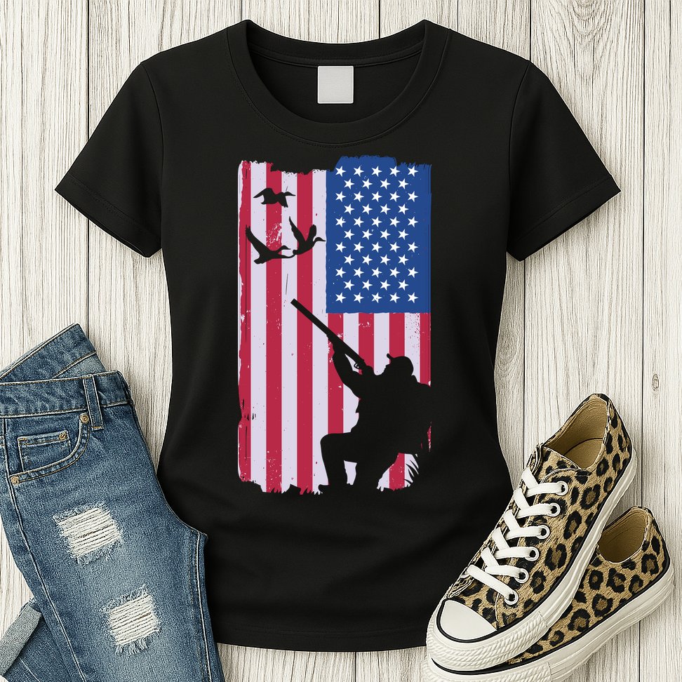 USA Hunting Flag Womens T-Shirt