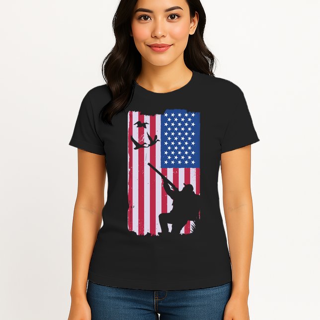 USA Hunting Flag Womens T-Shirt