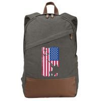 USA Hunting Flag Cotton Canvas Backpack